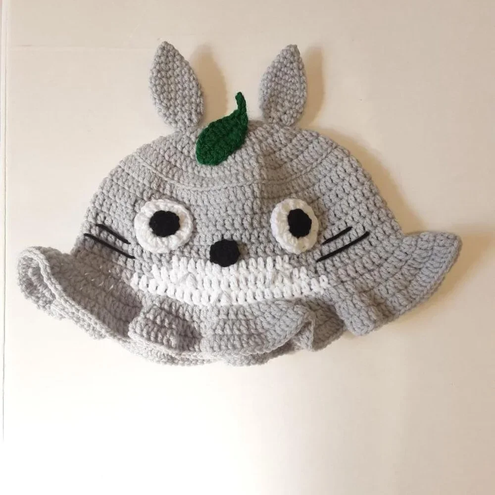Handmade Totoro Crochet Bucket Hat New - Picture 7 of 9